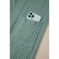 Canton Textured Knit Side Pockets Open Front Cardigan - M thumbnail