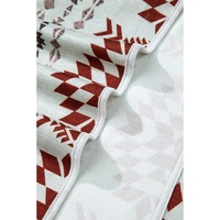 Brown Western Aztec Printed Open Front Long Cardigan - L thumbnail