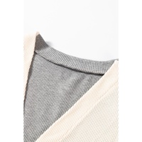 Black Stripe Colorblock Patchwork Open Front Cardigan with Pocket - M thumbnail