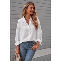 Azura Exchange Button Fuzzy Polka Dot Shirt - S thumbnail