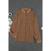 Azura Exchange Button Fuzzy Polka Dot Shirt - L thumbnail