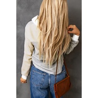 Azura Exchange Colorblock Knit Shirt with Contrast Trim - S thumbnail