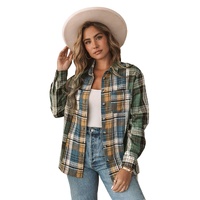Azura Exchange Button Up Plaid Shacket - M thumbnail