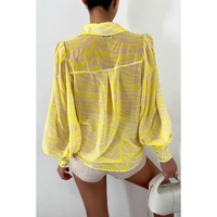 Azura Exchange Zebra Stripes Print Lantern Sleeve Shirt - S thumbnail