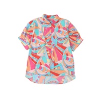 Azura Exchange Abstract Geometry Print Half Puff Sleeve Shirt - L thumbnail