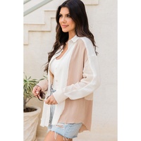 Azura Exchange Buttoned Raw Hem Textured Shirt - XL thumbnail