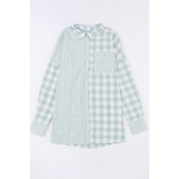 Azura Exchange Checked Patchwork Long Sleeve Shirt - L thumbnail