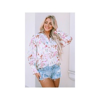 Azura Exchange Abstract Print Lantern Sleeve Casual Shirt - XL thumbnail