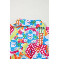 Multicolour Abstract Printed Long Sleeve Casual Shirt - S thumbnail