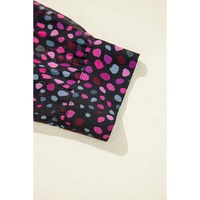 Grape Wine Polka Dot Printed Buttoned Casual Shirt - L thumbnail