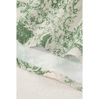 Green Landscape Print Tied 3/4 Sleeve Shirt with Sash - XL thumbnail