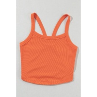 Grapefruit Orange Athletic Ribbed Cropped Cami Top - L thumbnail