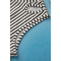 Gray Striped Cutout Twist Front Tank Top - L thumbnail