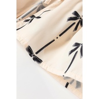 White Bow Printed Tie Closure Ruffled Vest - L thumbnail