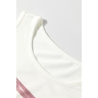 Red Stripe Rainbow Round Neck Tank Top - L thumbnail
