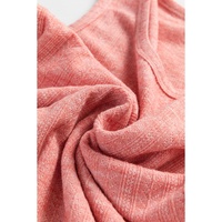 Fushia Solid Color Textured U Neck Slim Tank Top - L thumbnail