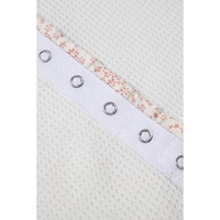 White Solid Color Waffle Knit Half Buttons Tank Top - M thumbnail
