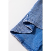 Sky Blue Mineral Wash Ribbed Notch Neck Tank Top - L thumbnail