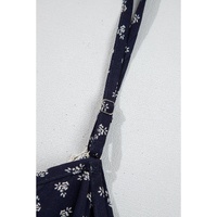 Blue Floral Print Spaghetti Strap Buttoned V Neck Tank Top - L thumbnail