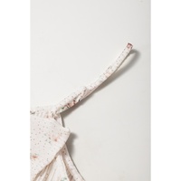 White Floral Pleated Big Bow Back Spaghetti Straps Tank Top - L thumbnail