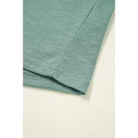 Mist Green Metallic Sheen Edge Scoop Neck Tank Top - L thumbnail