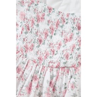 Pink Floral Flutter Peplum Tank Top - L thumbnail