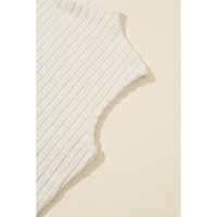 Apricot Ribbed Knit Mock Neck Tank Top - L thumbnail