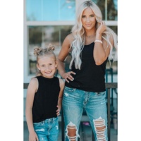 Black Scoop Neck Basic Solid Tank Top - L thumbnail