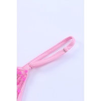 Pink Sequin Adjustable Straps Tank Top - S thumbnail