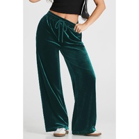 Evergreen Solid Drawstring Waist Wide Leg Pants - 2XL thumbnail