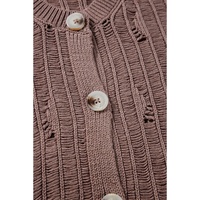 Goat Cut Out Textured Knit Buttoned Cardigan - L thumbnail