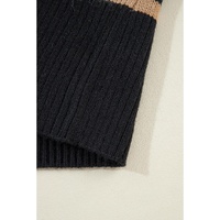 Black Stripe Buttoned V Neck Drop Shoulder Loose Cardigan - 2XL thumbnail