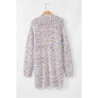 Yellow Multicolor Confetti Open Front Knit Cardigan - M thumbnail