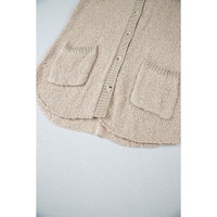 Jet Stream Collared Drop Shoulder Button Up Cardigan with Pocket - L thumbnail