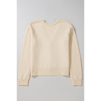 Jet Stream Bowknot Front Loose V Neck Knitted Cardigan - L thumbnail