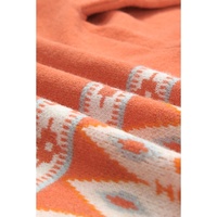 Orange Printed Aztec Print Open Front Knitted Cardigan - L thumbnail