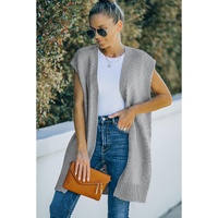 Gray Basic Vest Cardigan Sweater - L thumbnail