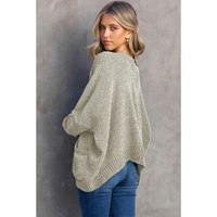 Gray Buttons Front Pocketed Sweater Cardigan - M thumbnail