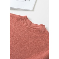 Solid Color Puffy Sleeve Pocketed Sweater - M thumbnail