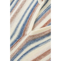 Multicolor Striped Knit Kangaroo Pocket Hooded Sweater - XL thumbnail