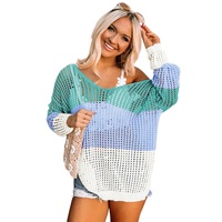 Azura Exchange Eyelet Long Sleeve Twisted Back Knit Top - S thumbnail