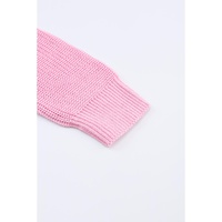 Pink Ribbed Knit V Neck Sweater - XL thumbnail