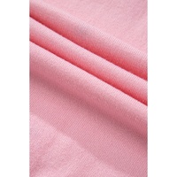 Pink Flower Pattern Short Sleeve Knitted Top - M thumbnail