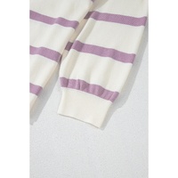 Blue Stripe Colorblock Oversized Sweater - L thumbnail