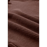 Coffee Lantern Sleeve V Neck Knot Back Sweater - L thumbnail