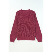 Red Sandalwood Thanks Giving Letter Graphic Crew Neck Sweater - M thumbnail