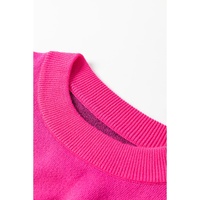 Rose Red YEEHAW Cowboy Hat Drop Shoulder Oversized Sweater - S thumbnail
