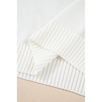 White Eyelet Knit Tied Back Short Sleeve Sweater - L thumbnail