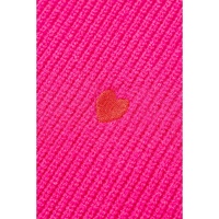 Rose Red Heart Shape Drop Shoulder Round Neck Sweater - M thumbnail