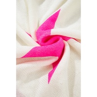 White Star Pattern Colorblock Striped Edge Drop Shoulder Sweater - S thumbnail